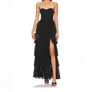 Lovers + Friends Black Hattie Gown